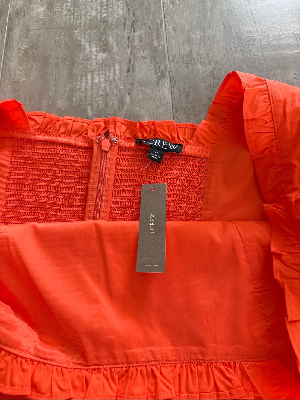 J. Crew Orange Ruffled Strap Sundress - Picture 3 of 3